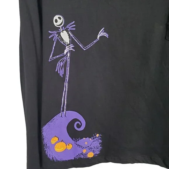 Disney Nightmare Before Christmas Womens Size  L Shirt Crop Tee Halloween Pocket - Picture 6 of 6